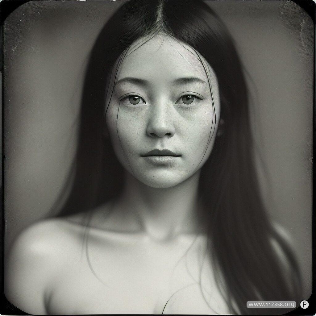 Portret w stylu dawnej fotografii kolodionowej, wygenerowany przez AI, wariant 3